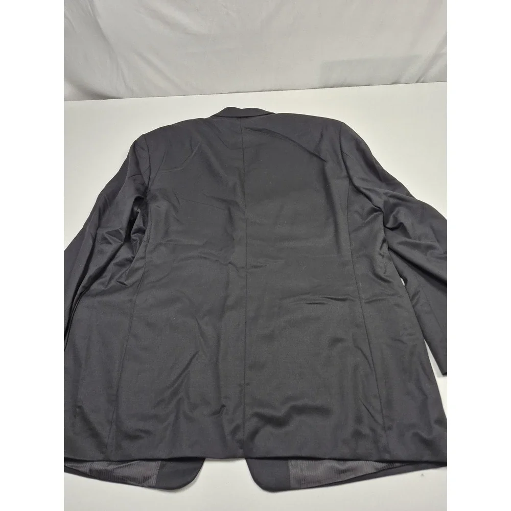 Calvin Klein Suit Mens 50 Long Black Super 140s Wool 2 Piece 45x36 NWT FLAW